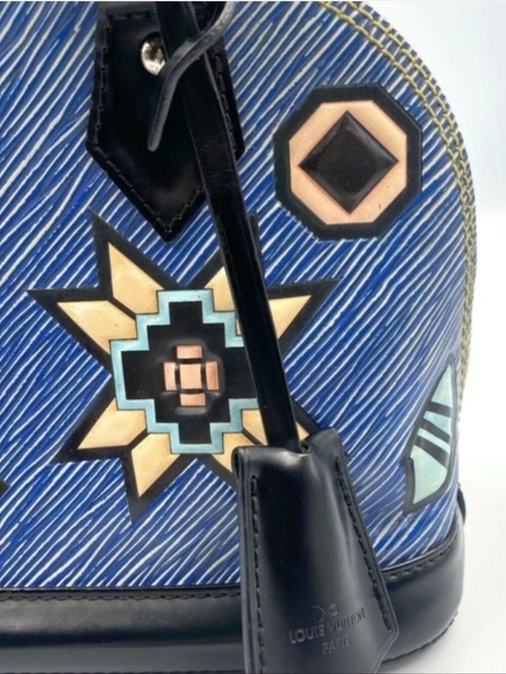 LOUIS VUITTON Epi Azteque Alma BB in Denim Light - Picture 9 of 14